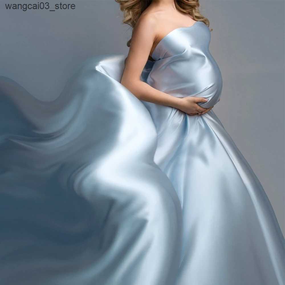 Maternity Dresses 16 Color Maternity Silk Fabric Photo Props Photography Dresses Gown Waving Satin Tossing Flying Pregnancy Flowing Cloth Overlays L24