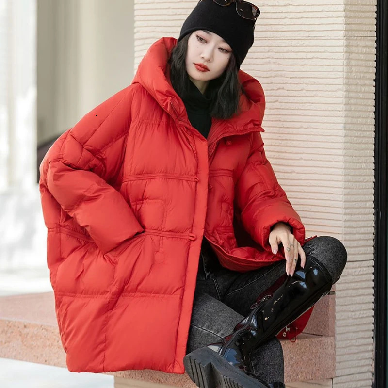Loose hooded womens casual Parka jacket warm jacket loose and comfortable seven color n autumn and winter collection 241009