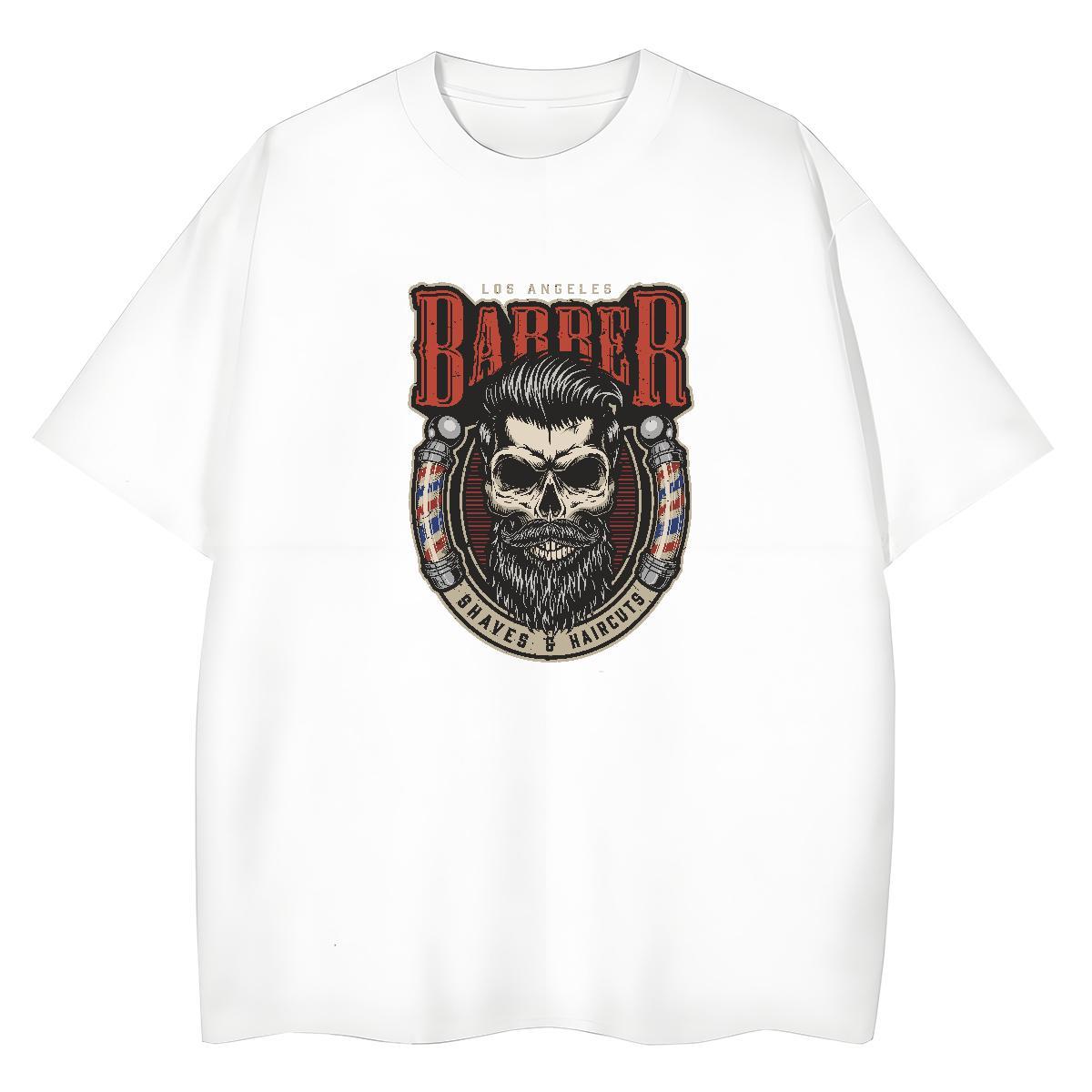 2024 DIY T-Shirts for Women 230g Pure Cotton Round Neck Short Sleeve Beach skull Unisex Tshirts High quality Anime Tops Tees