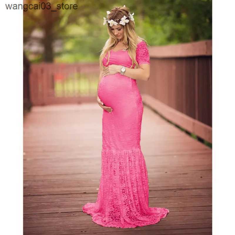 Maternity Dresses Long Sleeve Maxi Maternity Dress for Photo Shoot Elegant Fitted Gown Pregnancy Dress for Baby Shower Women Photography Prop L240910
