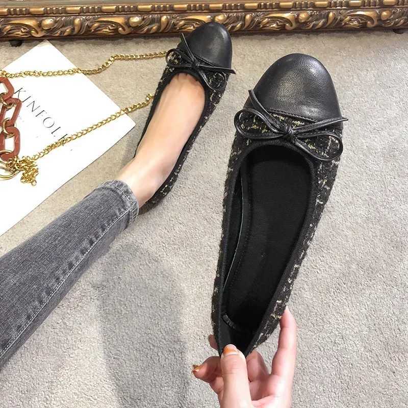 Womens shoes slide on the flat shoes of the Bow Ballet Apartment womens Moccasins casual Zapatos Mujer flat shoes womens walking shoes 2024 Y241011