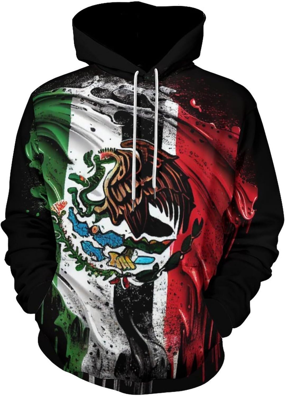 Hoodie for Mens Womens Mens Mexican Eagle Flag Patriotic Hoodie 3D Art Printed White Headed Eagle Flag Sweatshirt Hoodie Graphic Hoodies sweatshirt ke