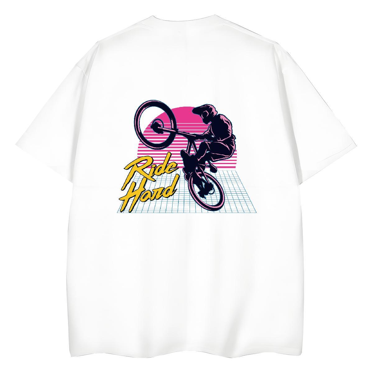 Casual New T-Shirts 100% Cotton 230g Short Sleeve O-Neck Spring Summer Motorcycle Women Tees Nice DIY Anime Clothings