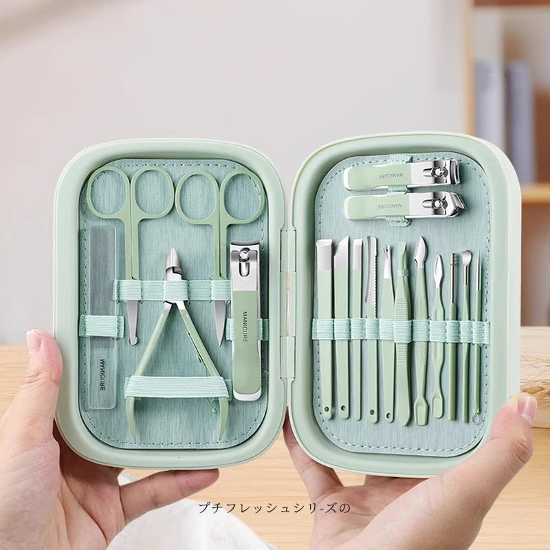18 piece nail clip set suitable for mens high-end nail clips ear hole sponges nail clips and foot tools 240927