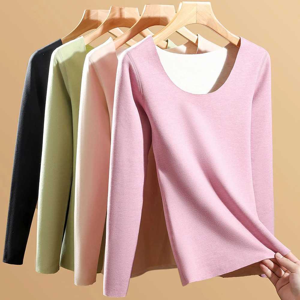 Women's Thermal Underwear Womens hot underwear cashmere silk velvet thick underwear set womens 2-piece winter clothing womens hot clothing Y24101