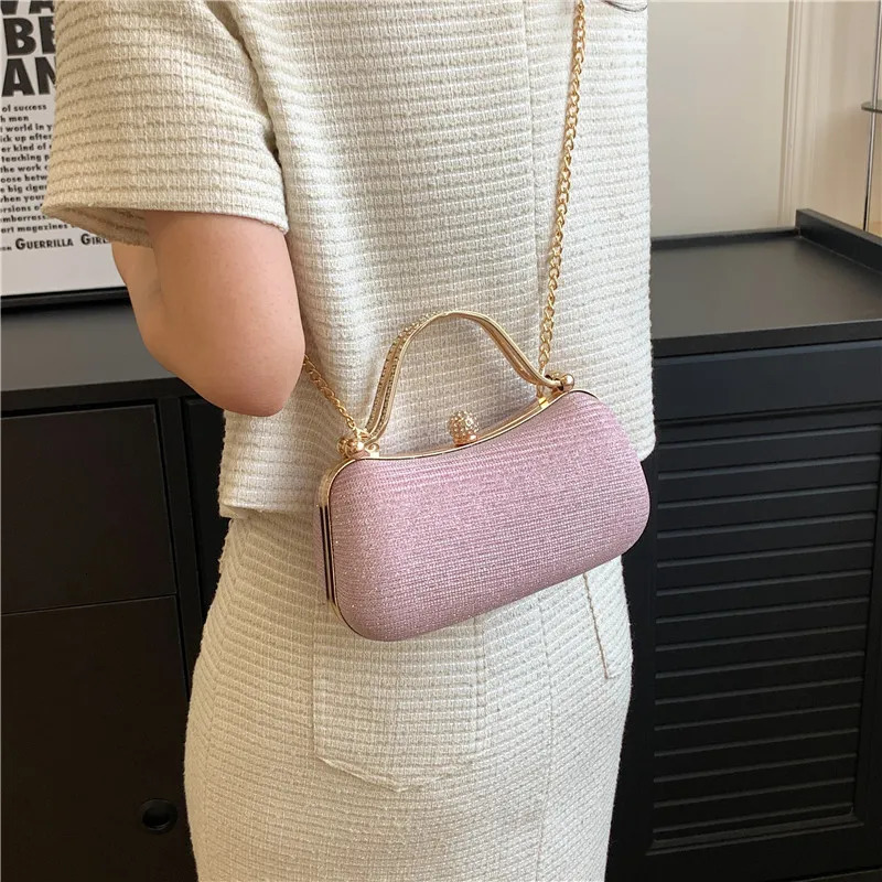 Shell Bag Womens Evening Clutch Golden Top Handle Handbag Elegant Party for Prom Cocktail Chain Crossbody Sling Purse 2024 240925