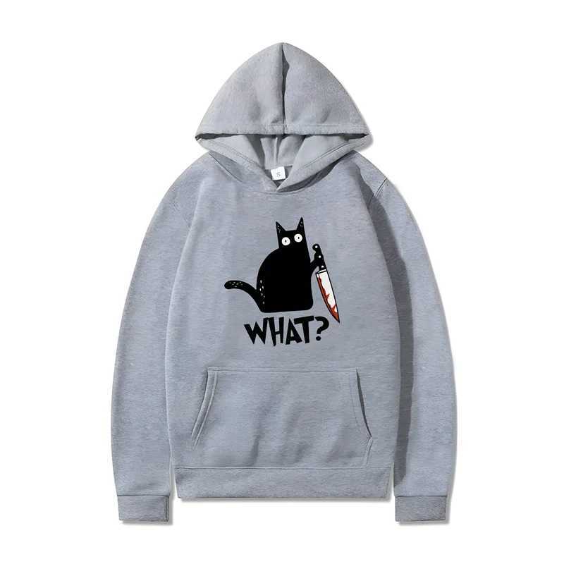 2024 Fun Print Killer Cat Cute Hoodie Men Women Fashion New Style Cotton Long Sleeve Hooded Clothing Oversized XS-3XL Hoodies LX241011