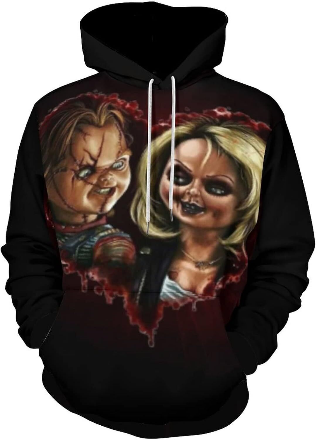 Hoodie for Mens Womens Mens Long Sleeve Chucky 3D Horror Print Hoodie Spring And Autumn Blouse Graphic Hoodies sweatshirt Pullover Long Sleeve keep wa