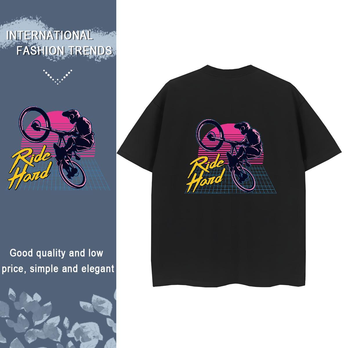 Casual New T-Shirts 100% Cotton 230g Short Sleeve O-Neck Spring Summer Motorcycle Women Tees Nice DIY Anime Clothings