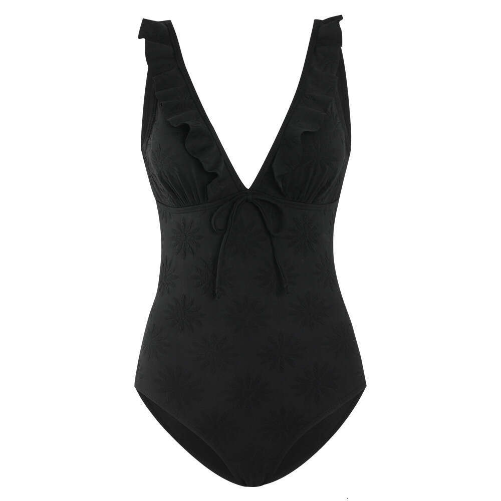 2024 New Bikini Special Fabric Fashionable Flyedge Tight Cover Belly One-Piece Swimsuit