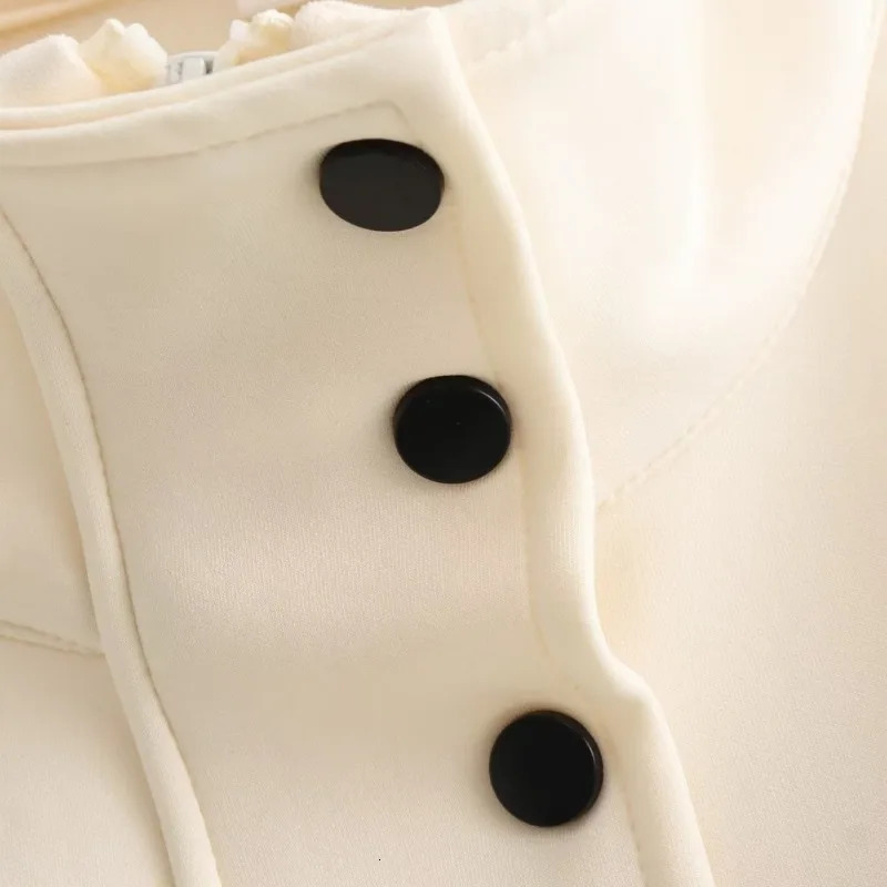 Autumn and Winter Womens Stand up Collar Splicing Work Zipper Button Pocket Solid Color Loose Fashion Casual Long Sleeve Coat 241011