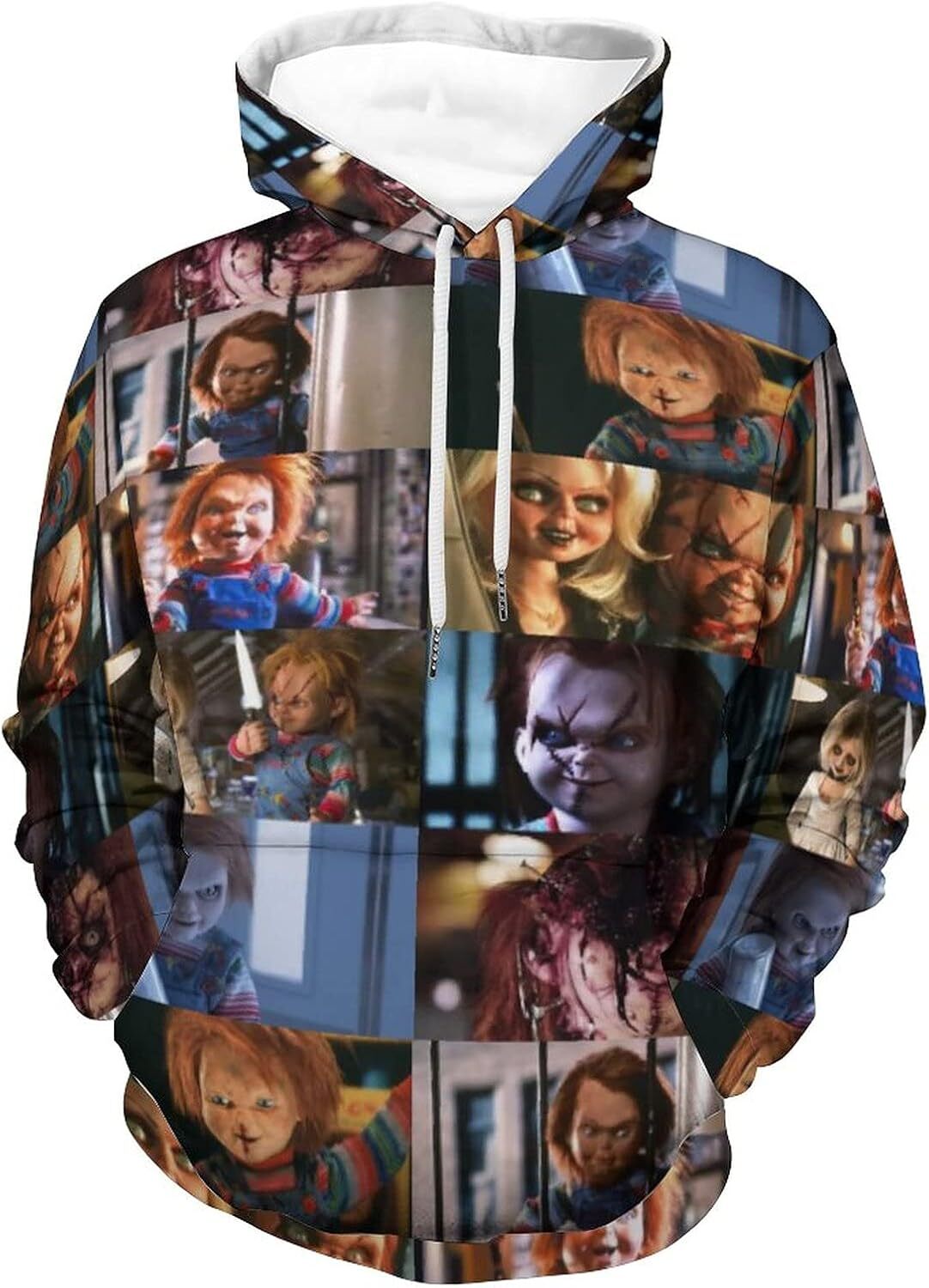 Hoodie for Mens Womens Mens Long Sleeve Chucky 3D Horror Print Hoodie Spring and Autumn Blouse Graphic Hoodies sweatshirt Pullover Long SleeveTrendy F