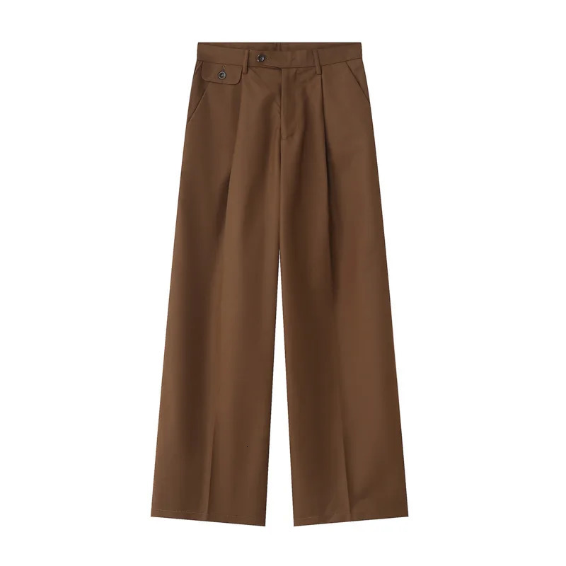 IEFB Mens Spring Casual Pants Loose Straight Korean Fashion Simple Solid Color Trouser 9A6959 241010
