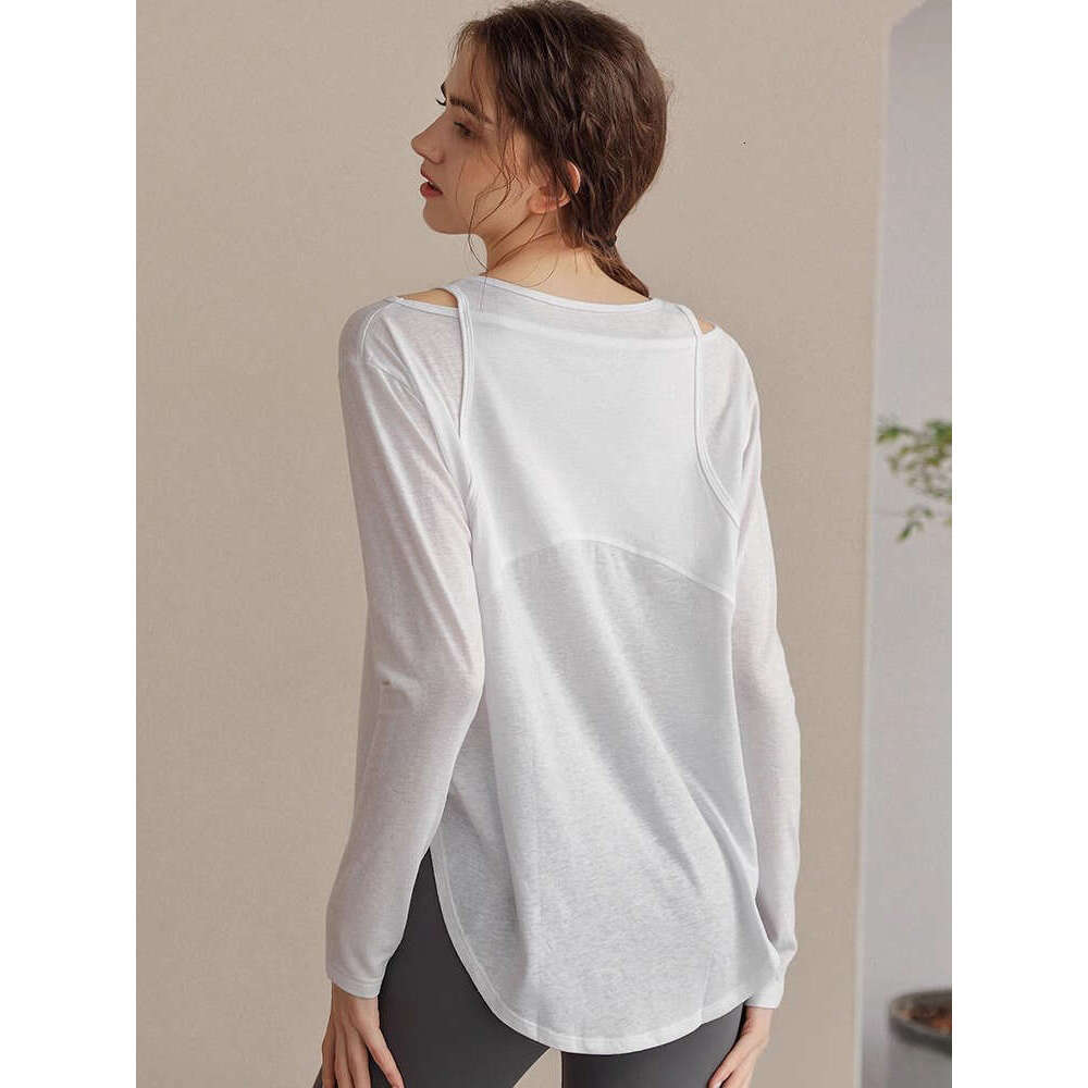 Internet celebrity running training Prati yoga clothes cover up women's spring and autumn loose breathable quick drying sports fiess top