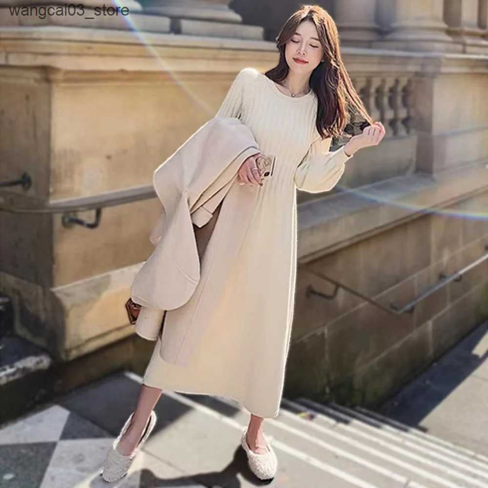 Maternity Dresses Autumn Winter Korean Fashion Maternity Dress Elegant vestidos A Line Slim Clothes for Pregnant Women Pregnancy photoshoot dress L240