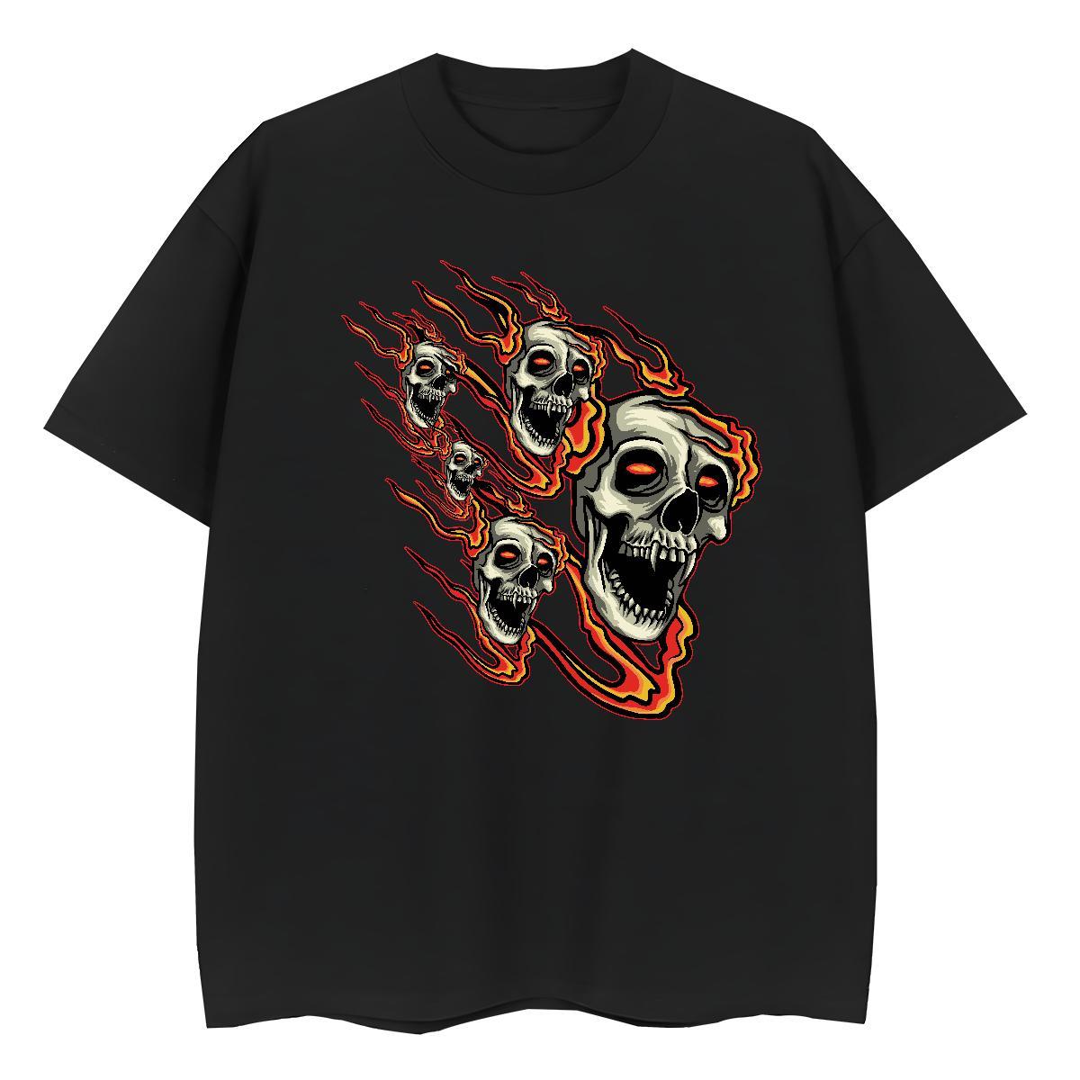 2024 DIY Womens T Shirts 100% Cotton 230g Breathable Soft Home Outdoor skull Lady T shirt Brand Custom Print Plus Size Tops Shirt