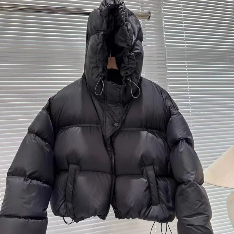 Size Womens Parkas Down Cotton Jackets Autumn Winter Short Thick Hooded Warm Loose Jacket For Women Woman Clothing 240930