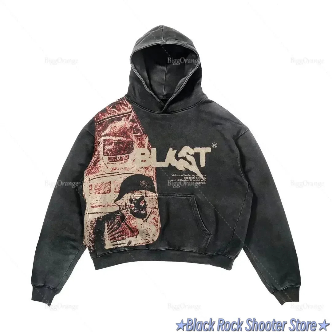 Y2K Hoodie Drop Shop Coats Street Clothing Gothic Casual Letter Explosion Printed Pattern Skull Hoodie Harajuku Mens Clothing 241011