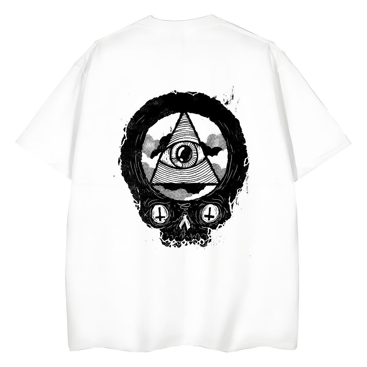 2024 Woman T Shirts 230g 100% Cotton Breathable Sports Street Wear eye of the devil Unisex Tshirts 5A Plus Size Custom Clothes