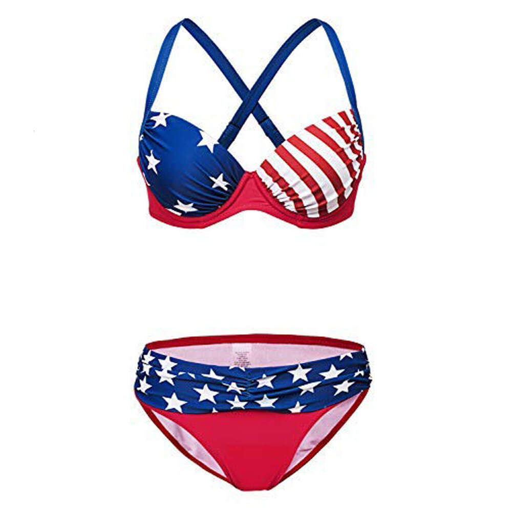 New Women's Split High Waist Hard Wrap Steel Support Sexy Bikini Swimsuit