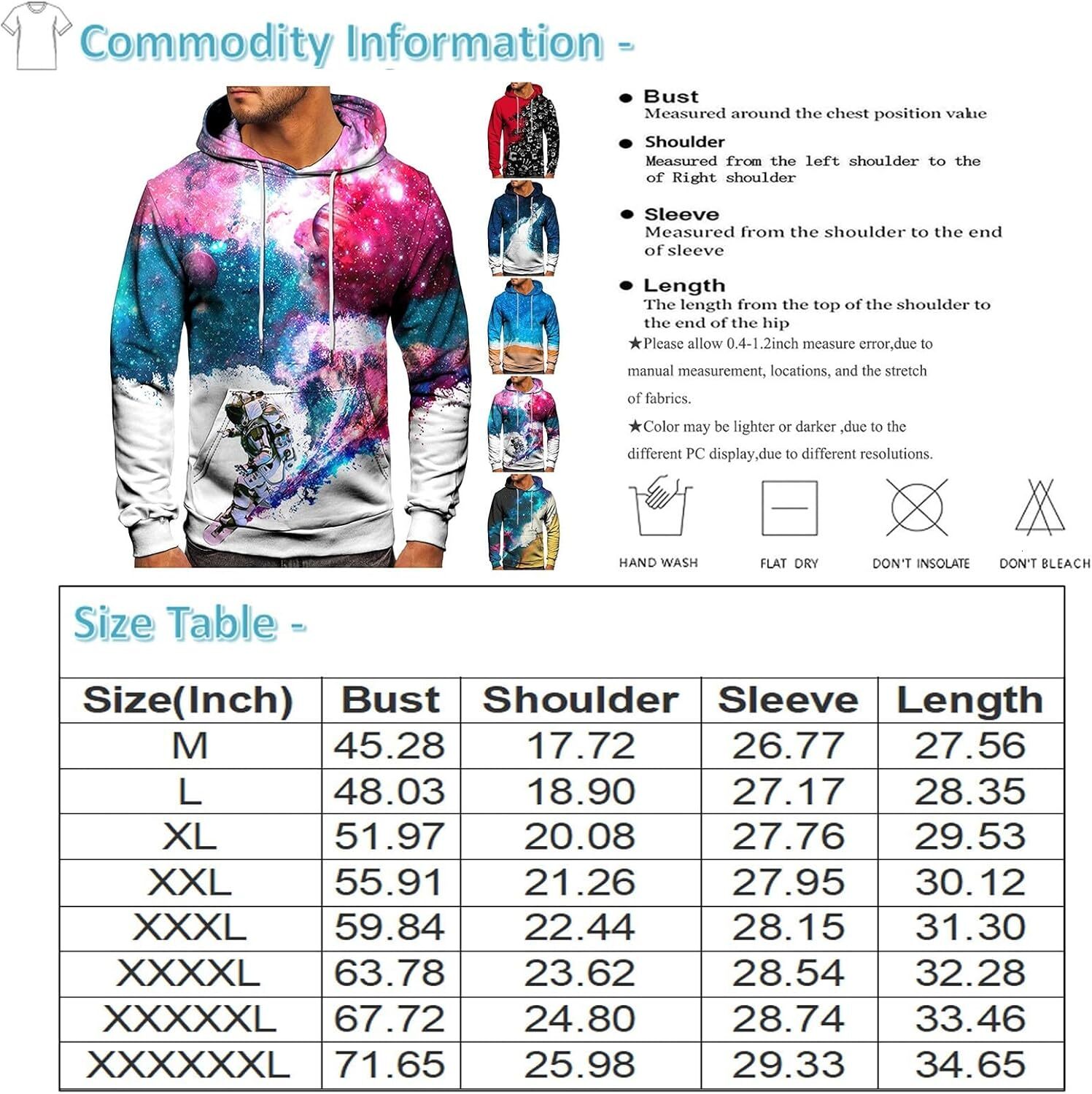 Hoodie for Mens Womens Streetwear Hoodies,Big Tall 3D Novelty Hoodies Pullover Sweatshirt For Men Colorful Tie Dye Hoodie With Pocket Graphic Hoodies 