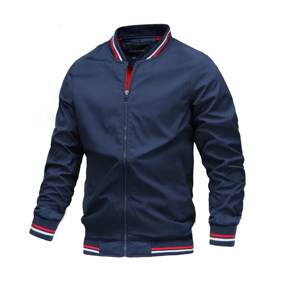 Spring and autumn bomber jacket mens casual windproof jacket mens high-quality jacket zipper collar military jacket mens 241007