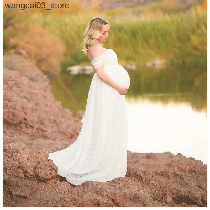 Maternity Dresses Long Maternity Photography Props Pregnancy Dress Photography Maternity Dresses For Photo Shoot Pregnant Dress Lace Maxi Gown L240910