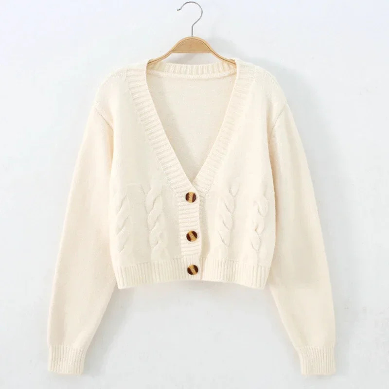 Women Cardigan Sweaters Button Knitwear Fall Winter Fashion Long Sleeve Vneck Knitted Jackets Tops Casual Female Sweater Coats 241007