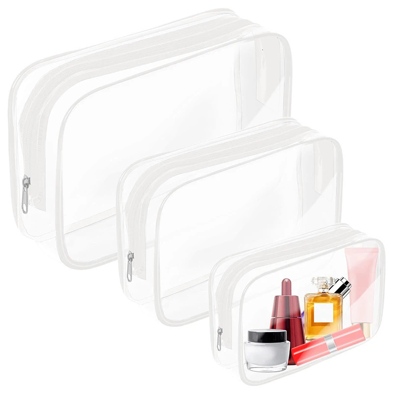1/3 piece transparent storage bag womens makeup and cosmetics box organizer travel waterproof washing bag holder large capacity PVC bag 241008