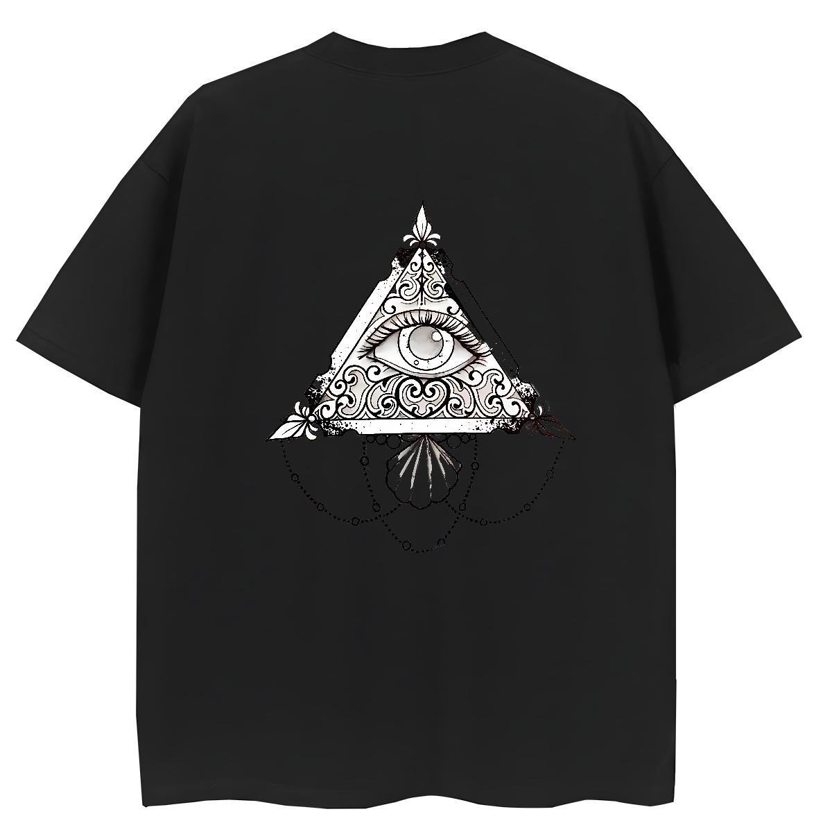 2024 DIY Woman T Shirts 230g Pure Cotton Breathable Short Sleeve Casual Sport eye of the devil Woman Tshirt Comfortable Black White Tees