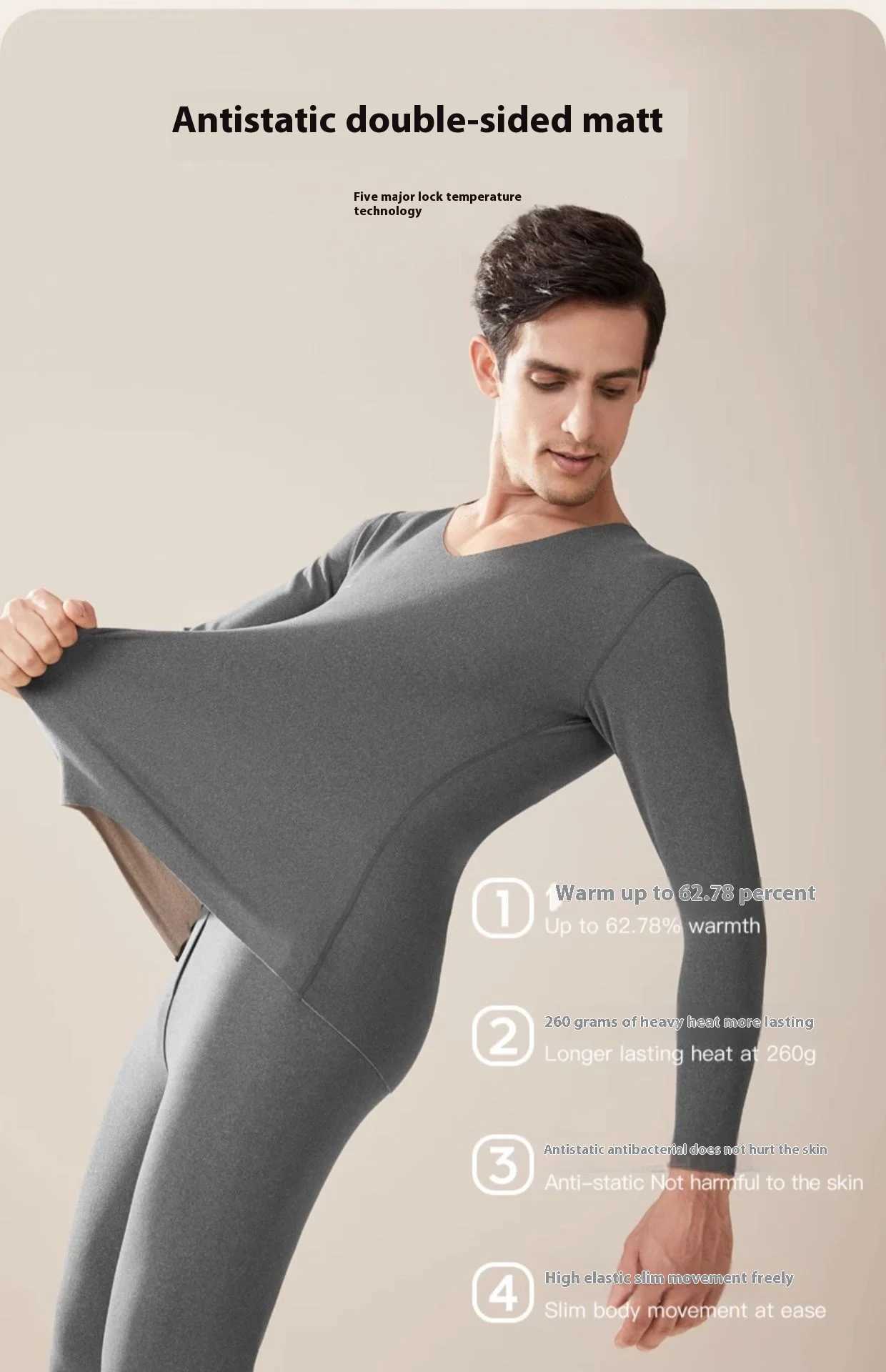 Women's Thermal Underwear New Cashmere Silk Thermal Underwear Set Mens Non-marking Double-Sided Brushed Wool De Velvet Fall Coat and Pants Homewe