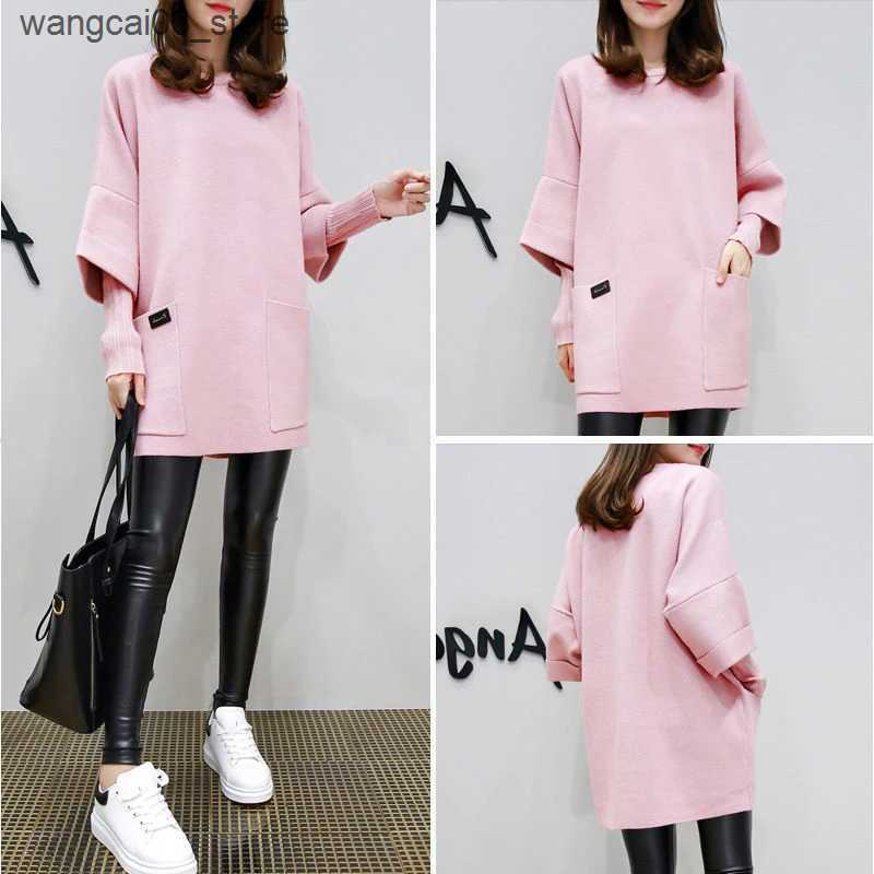 Maternity Dresses New Maternity Knit Dress Autumn Winter Bow Long Sleeve Patchwork Pregnant Women Dress Round Neck Sweet Ruffles Pregnancy Clothes L24