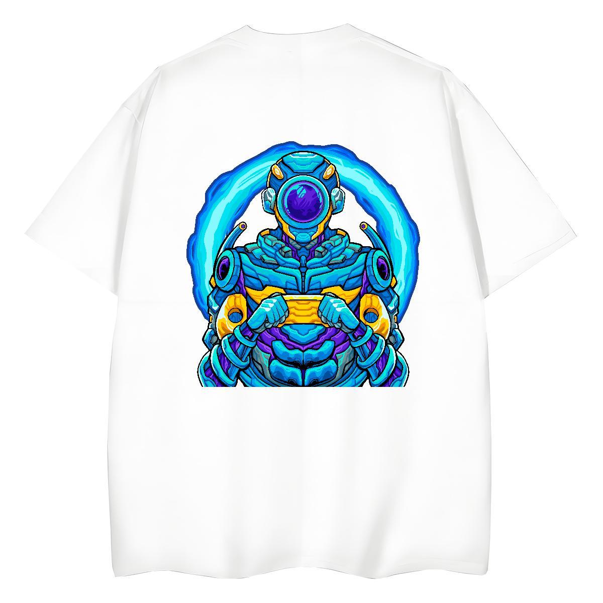 2024 T Shirt For Woman 230g 100% Cotton Comfortable Casual robot Woman Tshirt Nice Anime Print Tops Tees
