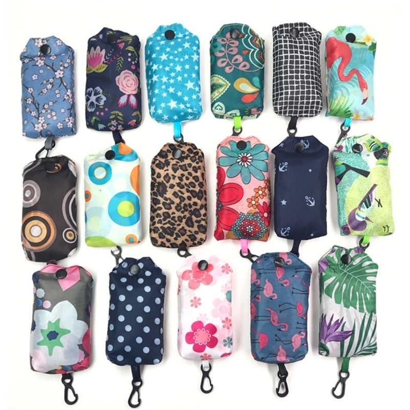 Fashion Printing Foldable EcoFriendly Shopping Bag Tote Folding Pouch Handbags Convenient LargeCapacity For Travel Grocery y240925