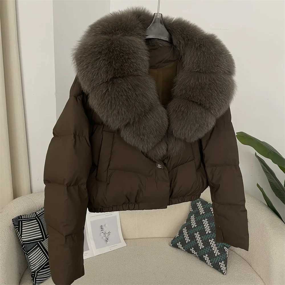 OFTBUY Short Inflatable Jacket Thick New Large Natural Fox Fur Jacket Womens Autumn Winter Womens White Duck Down Jacket W241010