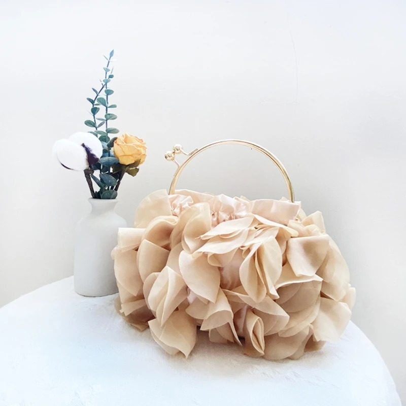 Flower Handbag Trendy LadyPurse Evening Bag Crossbody Shoulder Elegant Party Banquet Wedding Clutches Floral Tote 240925