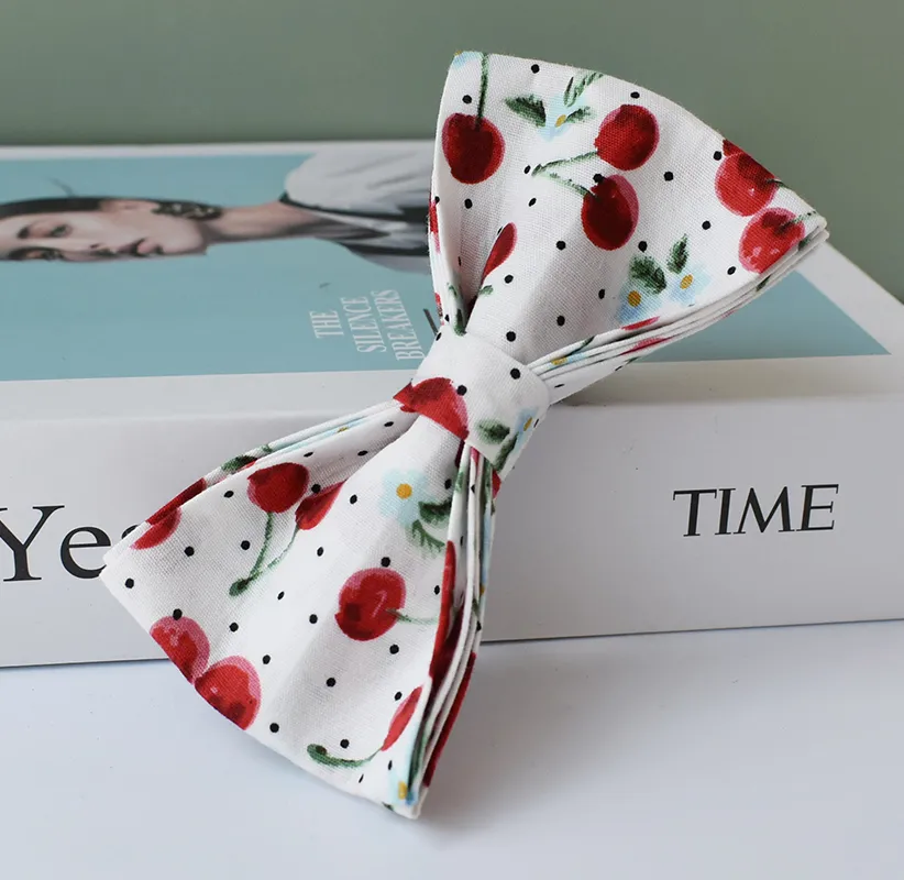 Free Engrave Dog Collar Leash Set For Medium Big Pet Necklace With Bow Tie Fruit printing Pet supplies Christmas gift Fruit 05