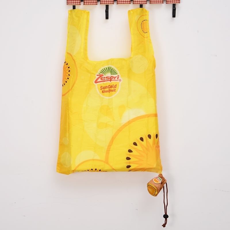 2PCS Kiwi suit s Reusable Shopping Bag Fruits ECO Grocery Polyester large foldable custom bags with 240925