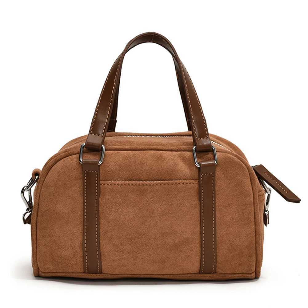 Ladies Suede Tote Bag Adjustable Strap Top Handle with Interior Pocket Zipper Handbag for Work Travel 241011