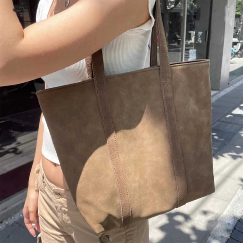 Shoulder Bag for Ladies Large Capacity Handbag Suede Satchel Hobo Travel Work 241011