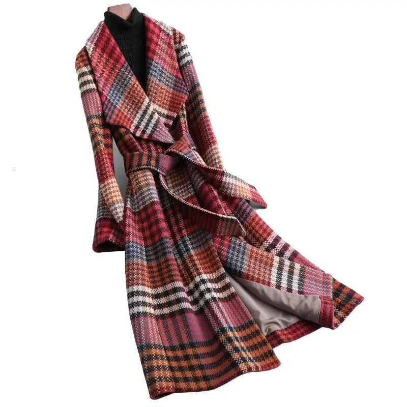 Woolen Coat Womens Long Section Spring Autumn AllMatch Highend Temperament Jackett Button Commuting W 240905