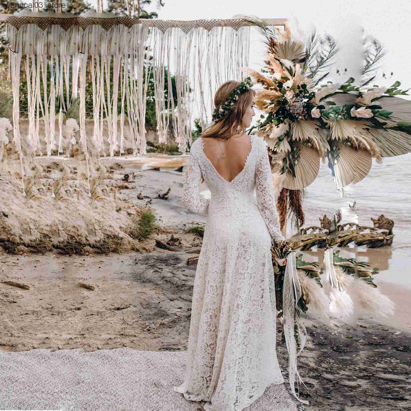 Maternity Dresses New Style Lace Maternity Dress For Photography Maternity Photography White sexy deep V-neckPregnancy Women Lace Long Dress L240910 L
