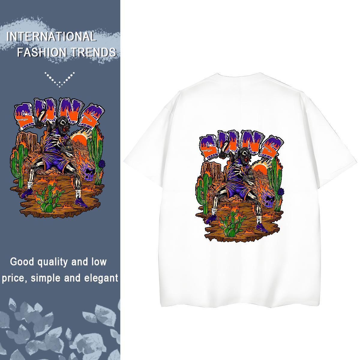 2024 T-Shirts for Women 230g Cotton Breathable Crew Neck Hip Hop Street skull Woman Tshirt Designer DIY Anime Printed Polos