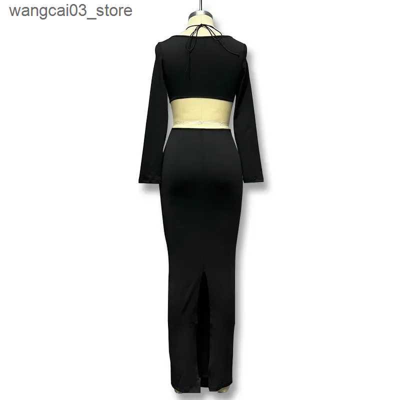 Maternity Dresses New Hollow Pregnant Photography Prop Dress Baby Shower Slim Halterneck Style Black Female Sexy Maternity Dresses For Photoshoot L240