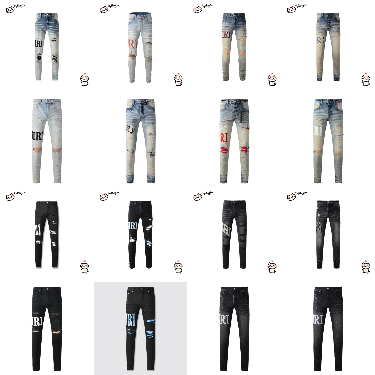 2026 amirirjeans Jeans Denim Trousers ksubi jeans designer fashion men jnco jeans distressed ripped biker black Straight Retro Shinny slim fit purplebrand jeans