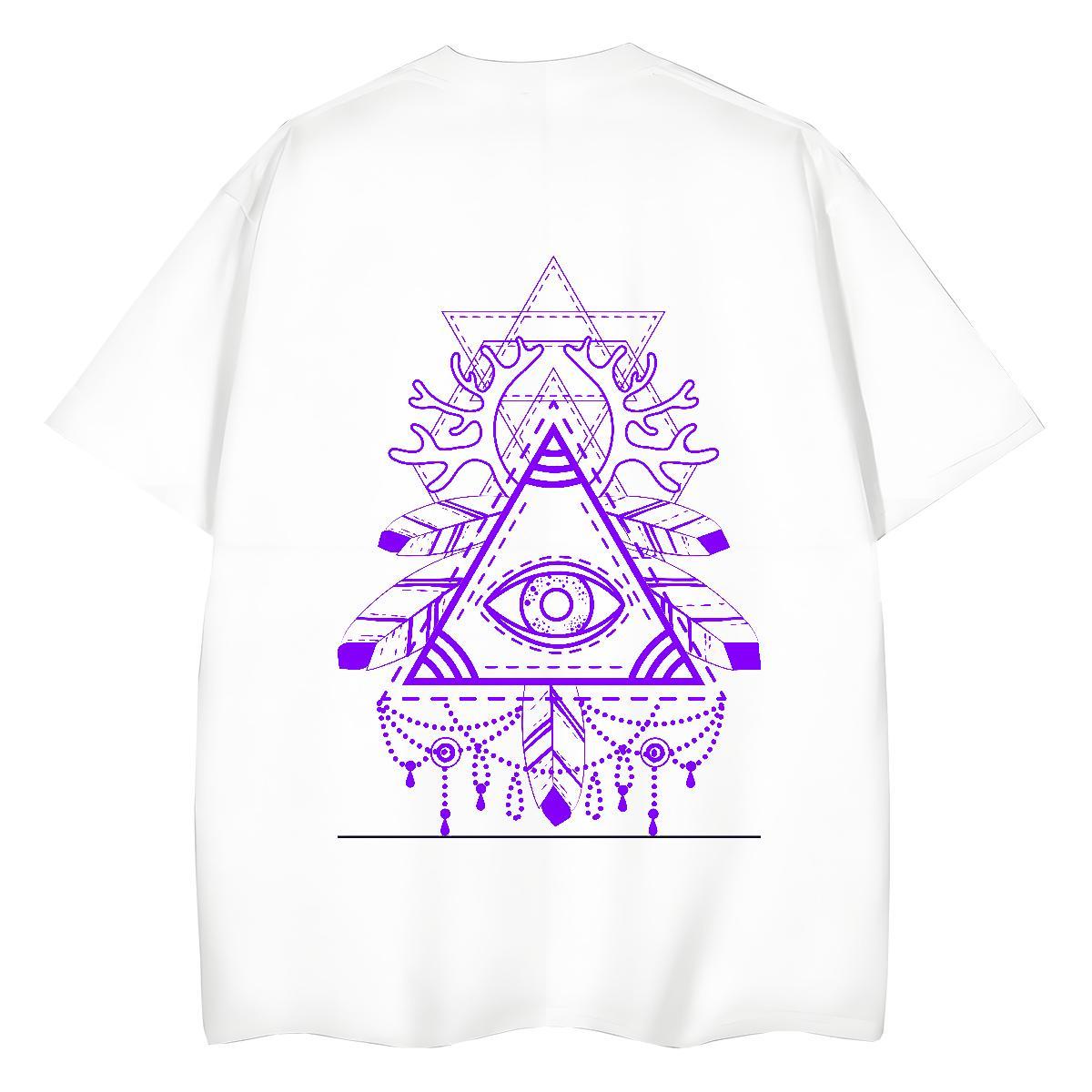 TOP Quality T-Shirts 100% Cotton 230g Crew Neck Hip Hop eye of the devil Woman Tshirt Soft DIY Logo Tops Shirt