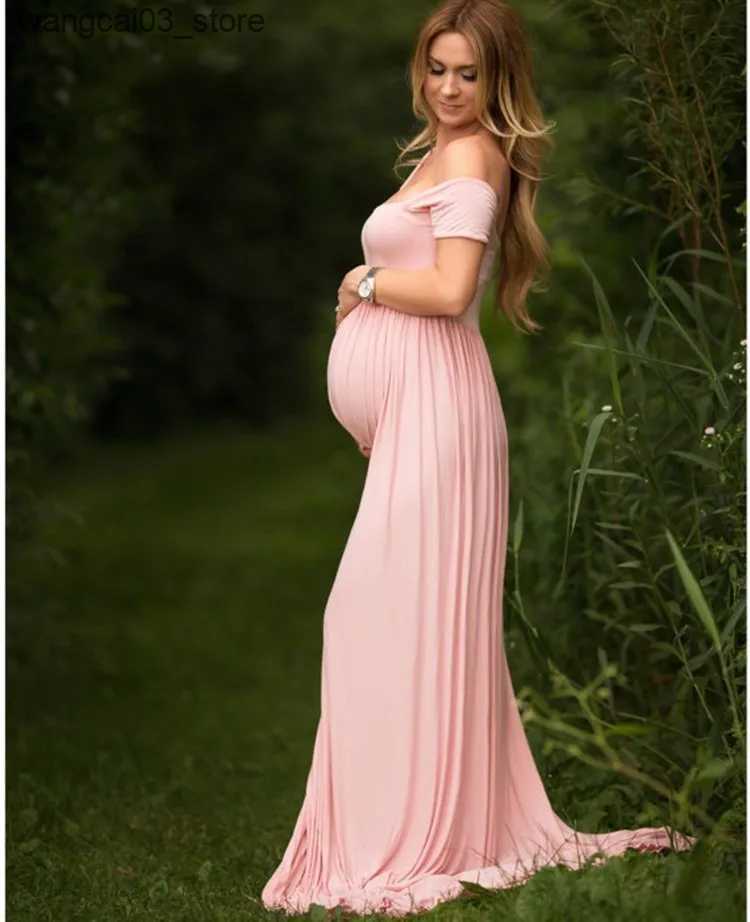Maternity Dresses Maternity Photography Props Pregnancy Clothes Maxi Maternity photography Dress Cotton Maternity Dress For photography Props L240910