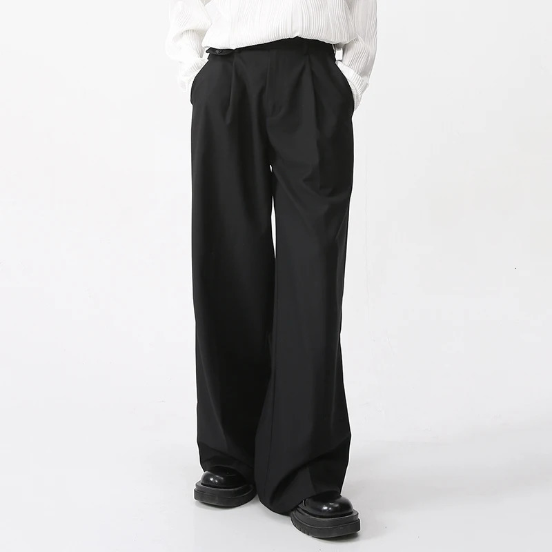 IEFB Mens Spring Casual Pants Loose Straight Korean Fashion Simple Solid Color Trouser 9A6959 241010