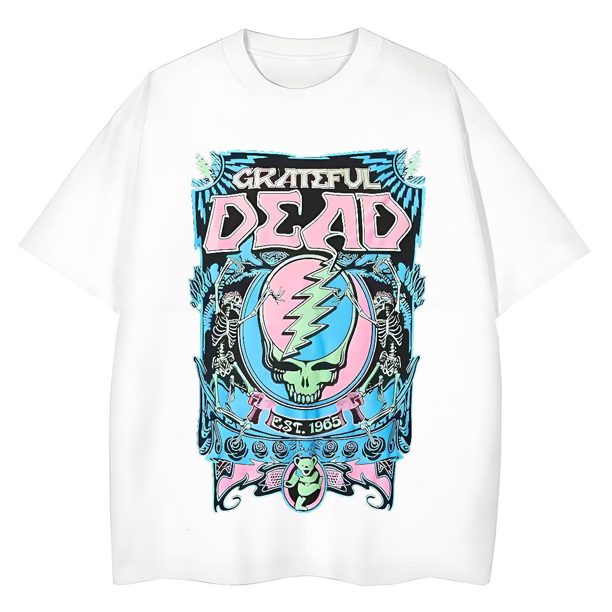 TOP Quality Womens T Shirts 100% Cotton 230g Breathable Soft Sports Street Wear skull Unisex Tshirts Lady Graphic Top Tees