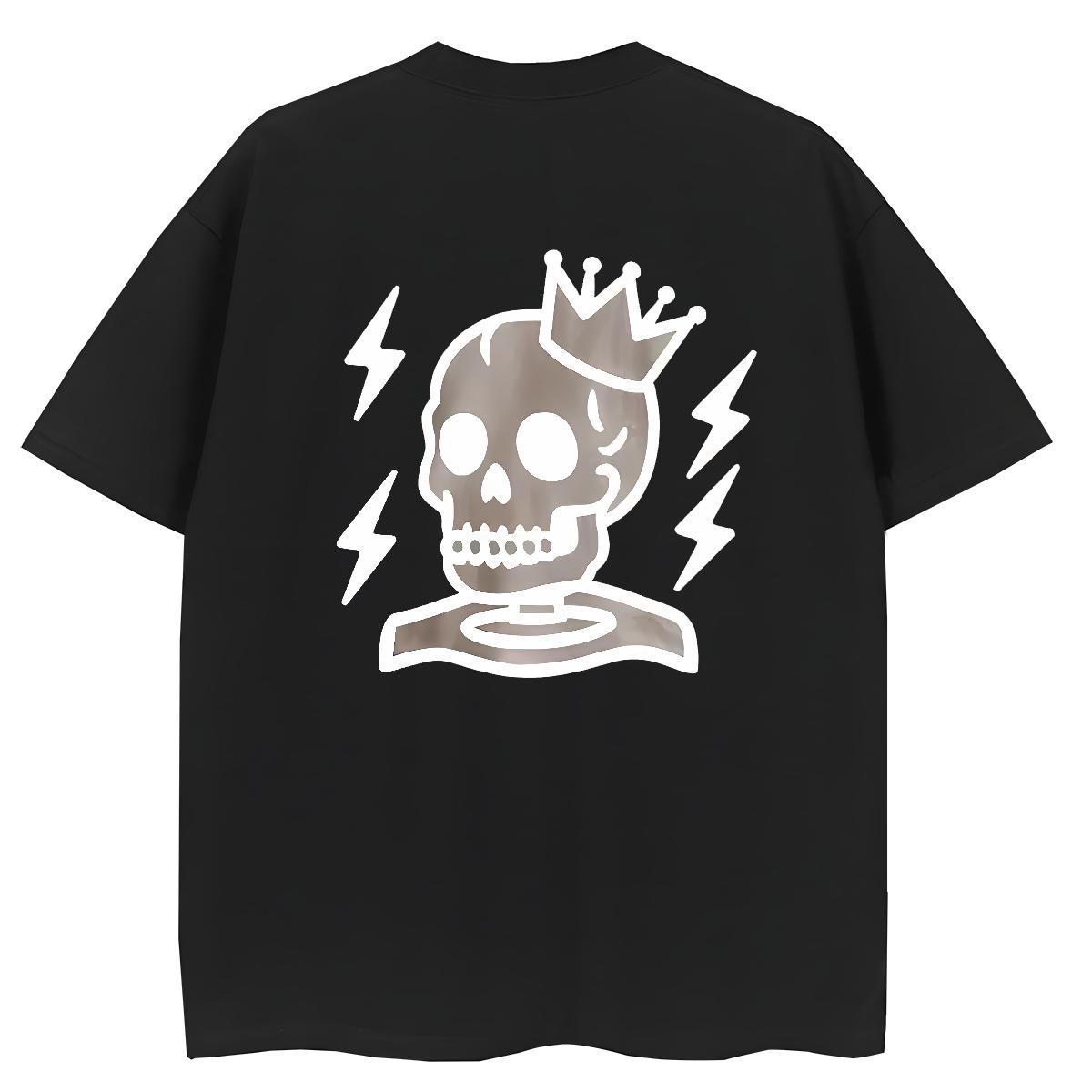 Custom Woman T Shirts 230g 100% Cotton Breathable Short Sleeve Casual Beach skull Lady T shirt Nice Plus Size Cartoon Tops